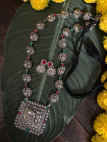 Load image into Gallery viewer, Long Saaz Necklace Antique Silver
