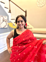 Load image into Gallery viewer, Jamdani Woven Saree - Red
