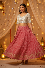 Load image into Gallery viewer, Leheriya Extra Flair Skirt - Red
