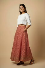 Load image into Gallery viewer, Leheriya Extra Flair Skirt - Red
