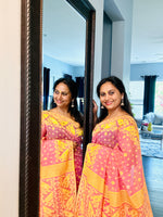 Load image into Gallery viewer, Jamdani Woven Saree - Blush-Yellow
