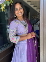 Load image into Gallery viewer, Jharokha Designer Silk Skirt Set
