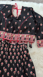 Load image into Gallery viewer, Digital Print Mirrorwork Satin Silk Lehenga Skirt Set 5
