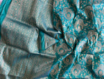 Load image into Gallery viewer, Banarasi Silk Saree - Teal
