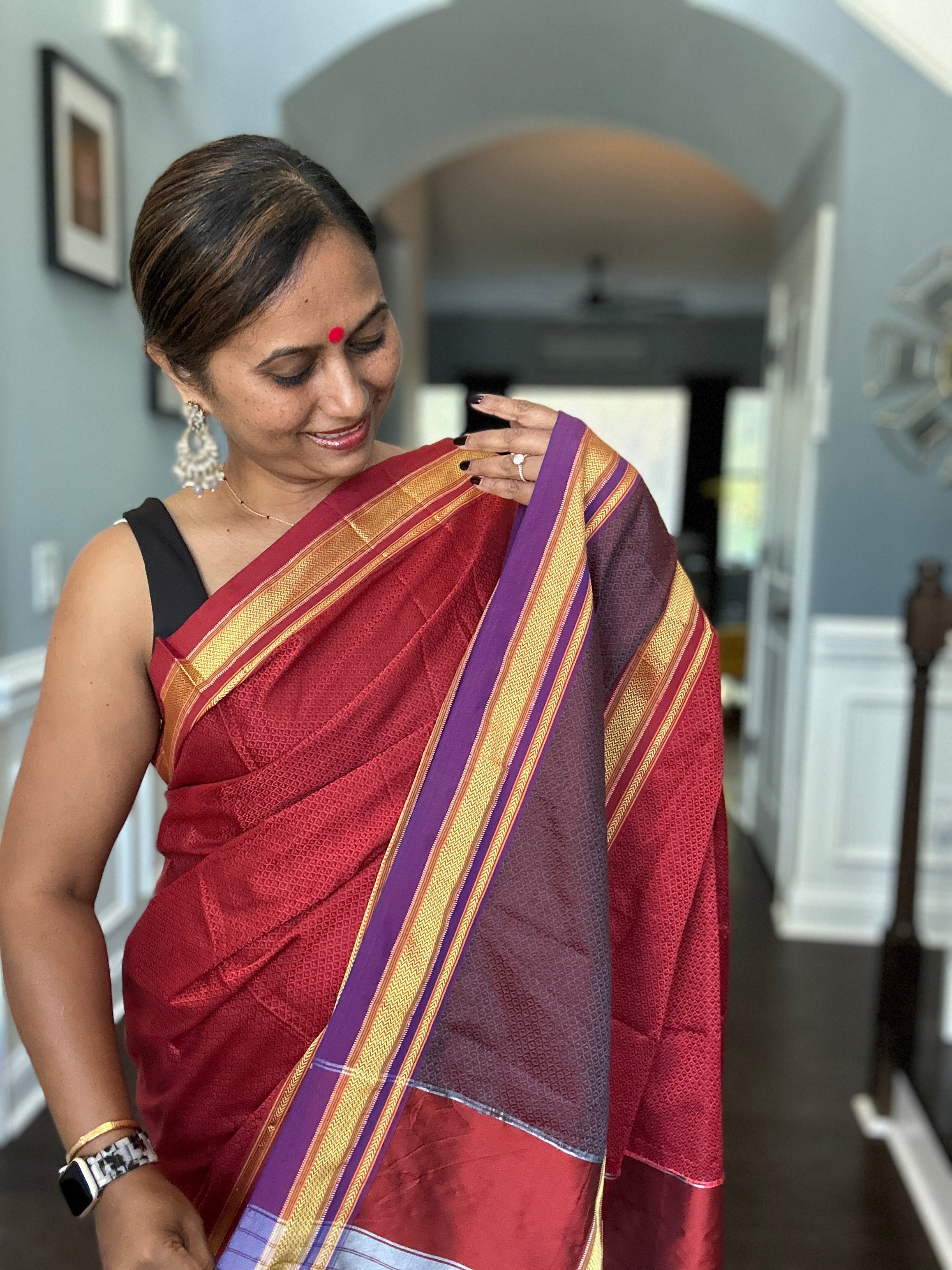 Khun Saree Rust-Purple