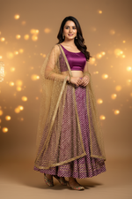 Load image into Gallery viewer, Leheriya Extra Flair Skirt - Purple
