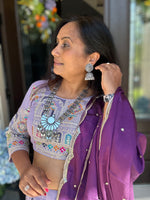 Load image into Gallery viewer, Jharokha Designer Silk Skirt Set
