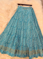 Load image into Gallery viewer, Leheriya Extra Flair Skirt - Turquoise
