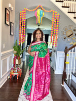 Load image into Gallery viewer, Ikkat Silk Saree - Heritage Handloom Edition
