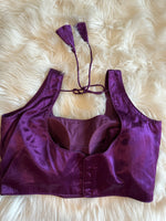 Load image into Gallery viewer, Plain Satin Silk Blouse - Purple
