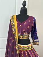 Load image into Gallery viewer, Digital Print Mirrorwork Satin Silk Skirt Set 3
