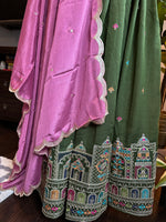 Load image into Gallery viewer, Jharokha Designer Silk Skirt Set
