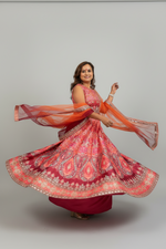 Load image into Gallery viewer, Diva Mirror Silk Lehenga Skirt Set
