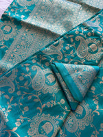 Load image into Gallery viewer, Banarasi Silk Saree - Teal
