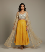 Load image into Gallery viewer, Chikanwork Designer Lehenga Skirt - Marigold
