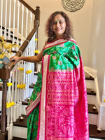 Load image into Gallery viewer, Ikkat Silk Saree - Heritage Handloom Edition
