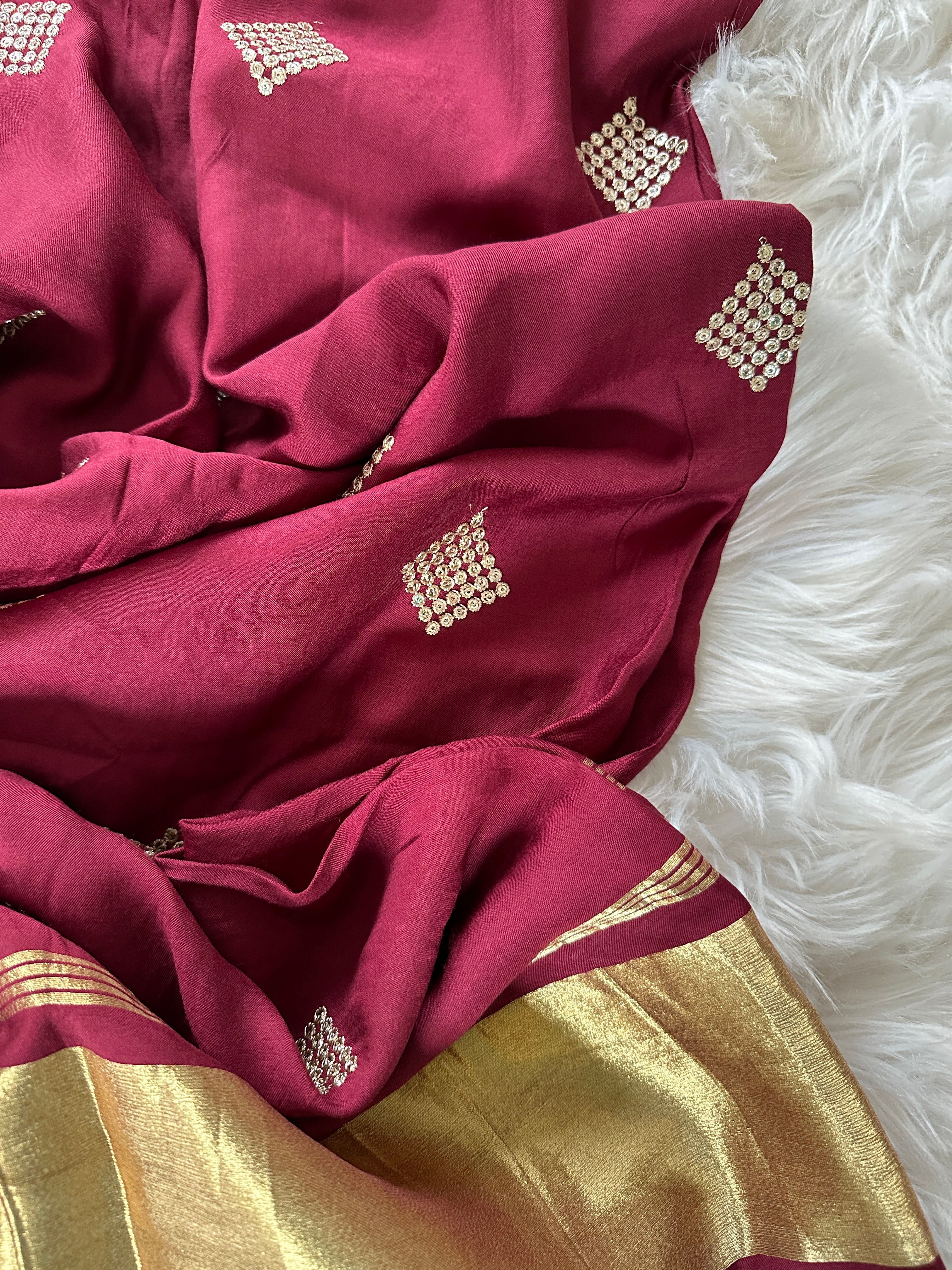 Modal Silk Dupatta - Maroon