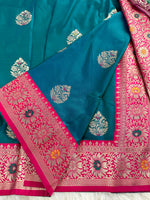 Load image into Gallery viewer, Banarasi Semi Silk Saree - Teal
