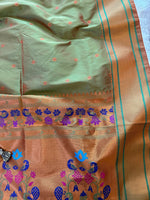 Load image into Gallery viewer, Designer Paithani Saree - Sage Green Dual Tone
