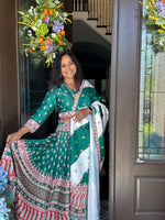 Load image into Gallery viewer, Digital Print Mirrorwork Satin Silk Skirt Set 4
