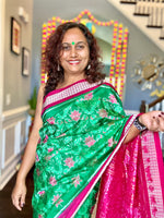 Load image into Gallery viewer, Ikkat Silk Saree - Heritage Handloom Edition
