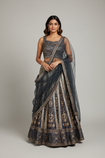 Load image into Gallery viewer, Diva Mirror Silk Lehenga Skirt Set 5
