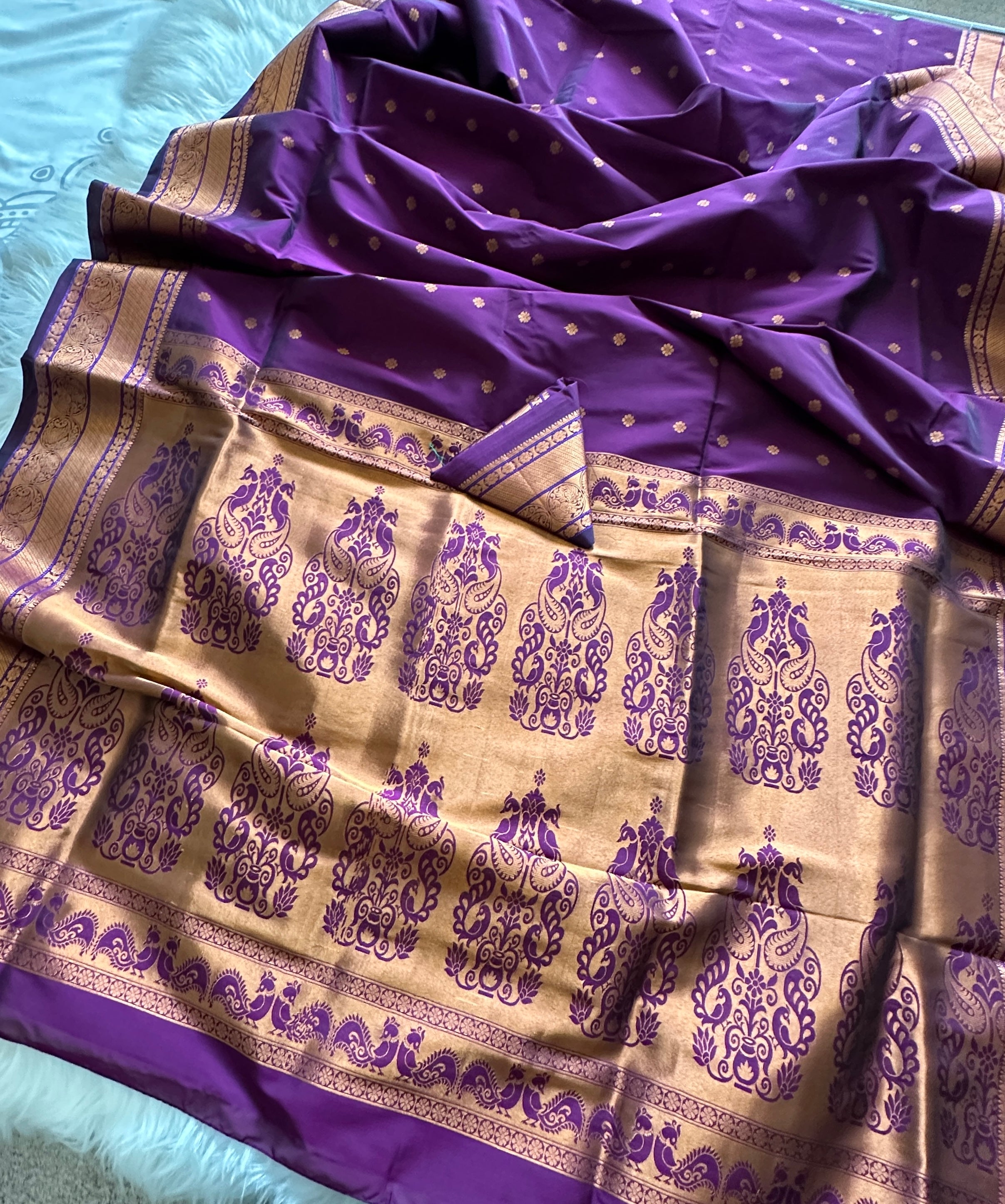 South Silk Saree - Deep Eggplant