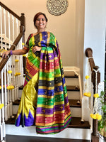 Load image into Gallery viewer, Berhampuri Handloom Double Pallu Silk Saree - Heritage Weaves Edition
