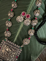 Load image into Gallery viewer, Long Saaz Necklace Antique Silver
