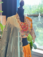 Load image into Gallery viewer, Jharokha Designer Silk Skirt Set 1
