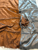 Load image into Gallery viewer, Silk Tissue Saree - Copper &amp; Silver
