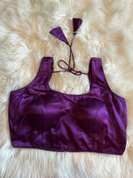 Load image into Gallery viewer, Plain Satin Silk Blouse - Purple
