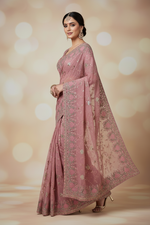 Load image into Gallery viewer, Georgette Sequin Saree - Mauve - Sitara Edition
