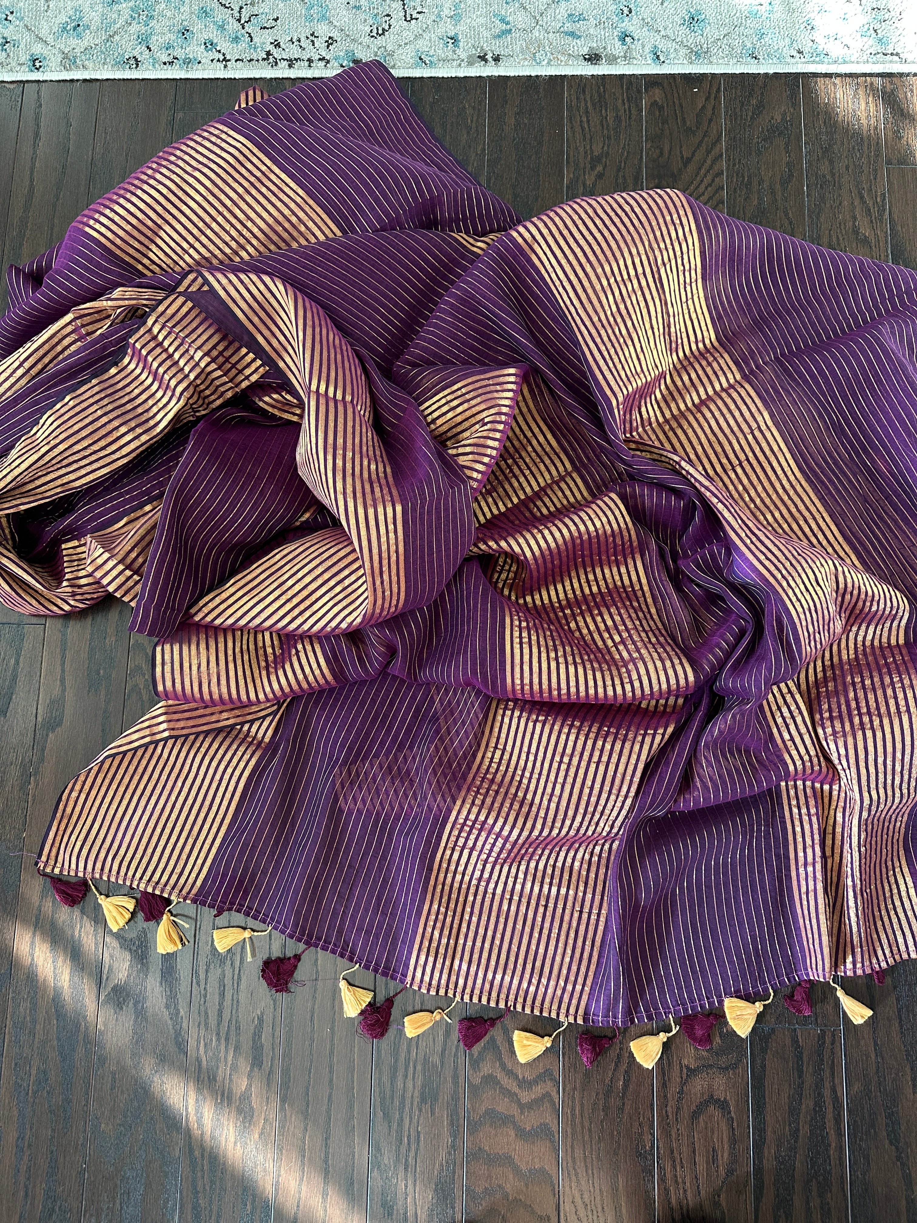 Bengal Cotton Tissue Striped Saree