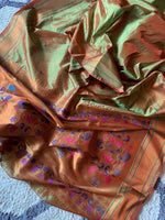 Load image into Gallery viewer, Designer Paithani Saree - Sage Green Dual Tone
