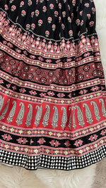 Load image into Gallery viewer, Digital Print Mirrorwork Satin Silk Lehenga Skirt Set 5
