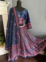 Load image into Gallery viewer, Digital Print Mirrorwork Satin Silk Skirt Set 2
