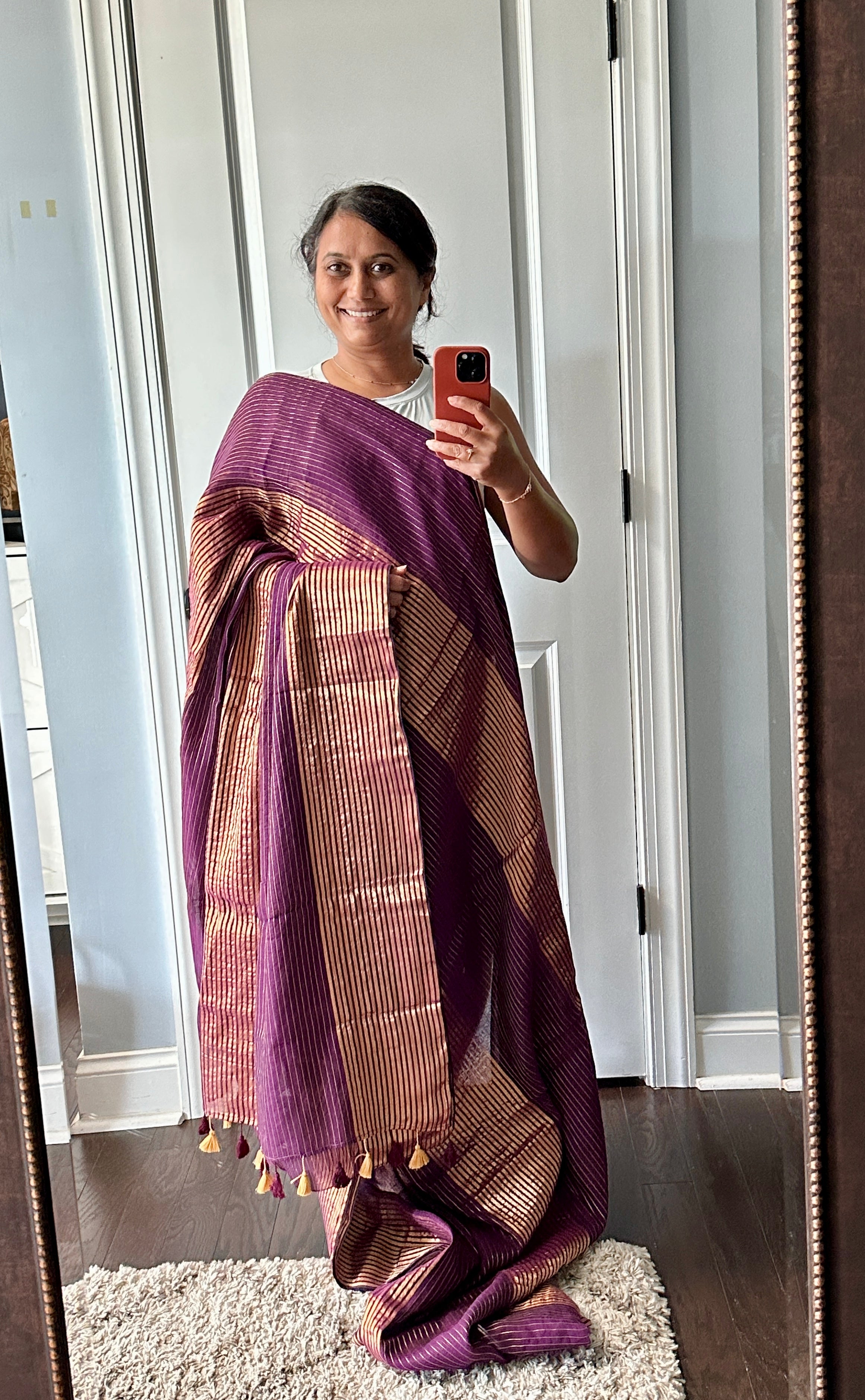 Bengal Cotton Tissue Striped Saree