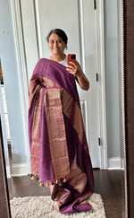 Load image into Gallery viewer, Bengal Cotton Tissue Striped Saree
