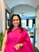 Load image into Gallery viewer, Metallic Tissue Mulmul Saree - Hot Pink
