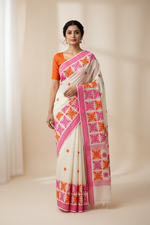 Load image into Gallery viewer, Calcutta Cotton Appliqué Work Saree
