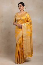 Load image into Gallery viewer, Banarasi Silk Saree - Marigold Yellow
