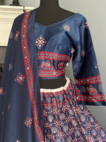 Load image into Gallery viewer, Digital Print Mirrorwork Satin Silk Skirt Set 2
