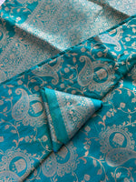 Load image into Gallery viewer, Banarasi Silk Saree - Teal
