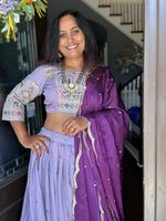 Load image into Gallery viewer, Jharokha Designer Silk Skirt Set
