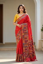 Load image into Gallery viewer, Kantha Silk Saree - Red
