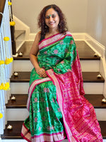 Load image into Gallery viewer, Ikkat Silk Saree - Heritage Handloom Edition
