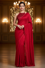 Load image into Gallery viewer, Cocktail Chiffon Rhinestone Saree - Maroon
