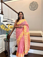 Load image into Gallery viewer, Jamdani Woven Saree - Blush-Yellow
