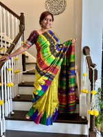 Load image into Gallery viewer, Berhampuri Handloom Double Pallu Silk Saree - Heritage Weaves Edition
